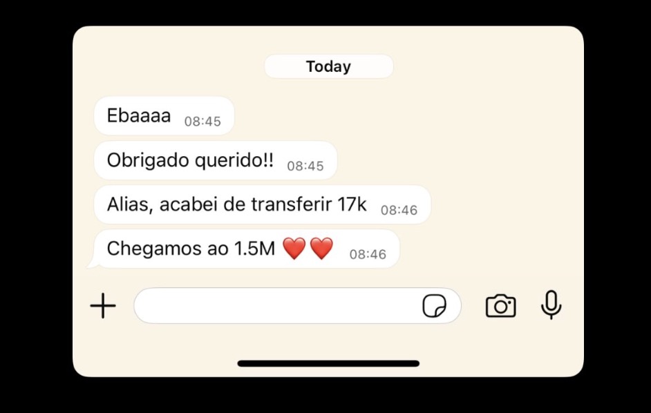 Reação de cliente — validação de projeção